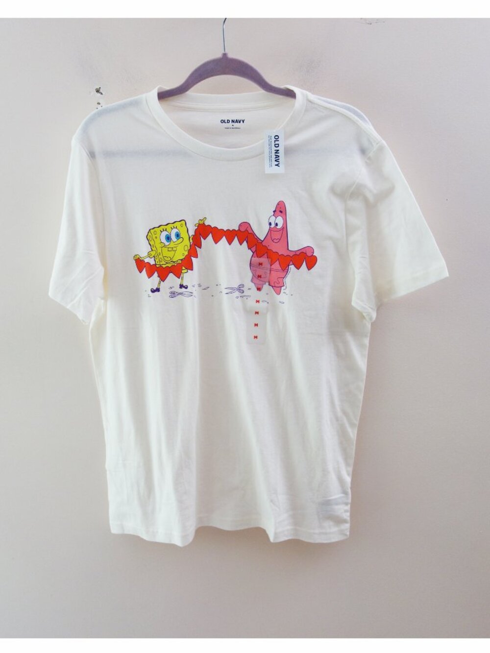 Old Navy SpongeBob SquarePants Men's Heart Graphic T-Shirt (M) NWT!